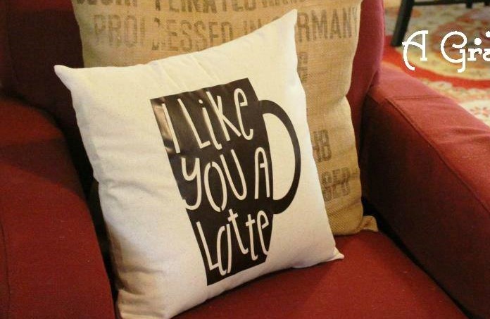 \"I like you a latte\" pillow
