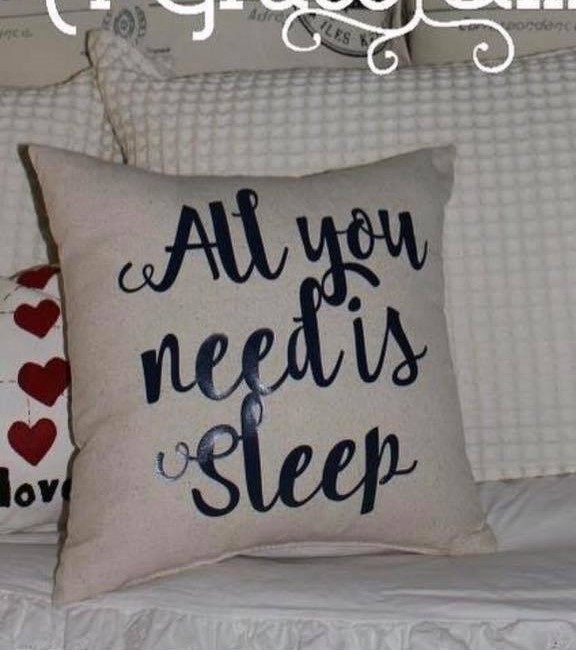 \"All You Need is Sleep\" pillow