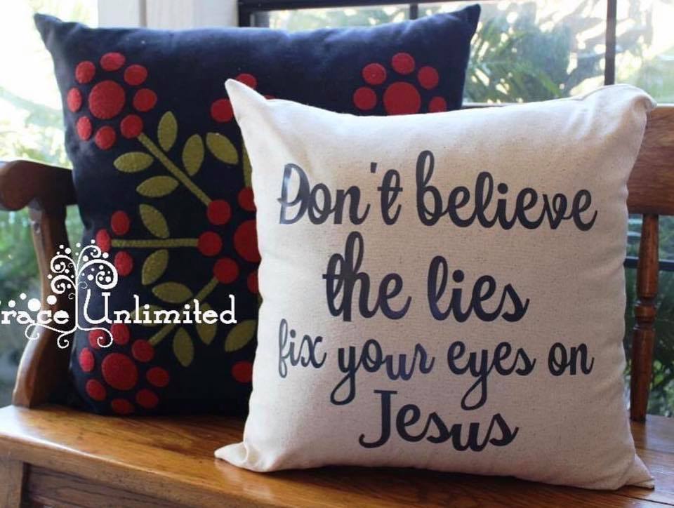 "Fix Your Eyes On Jesus" pillow