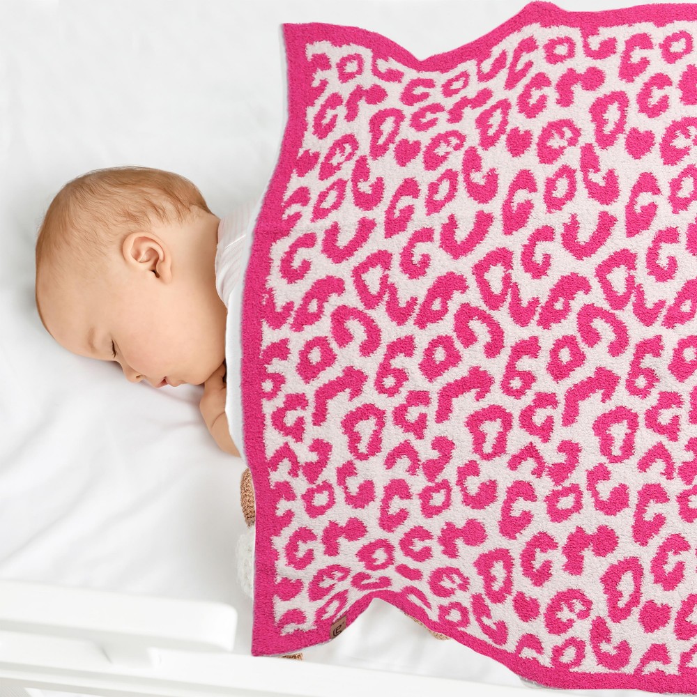 Fuschia Leopard Baby Blanket