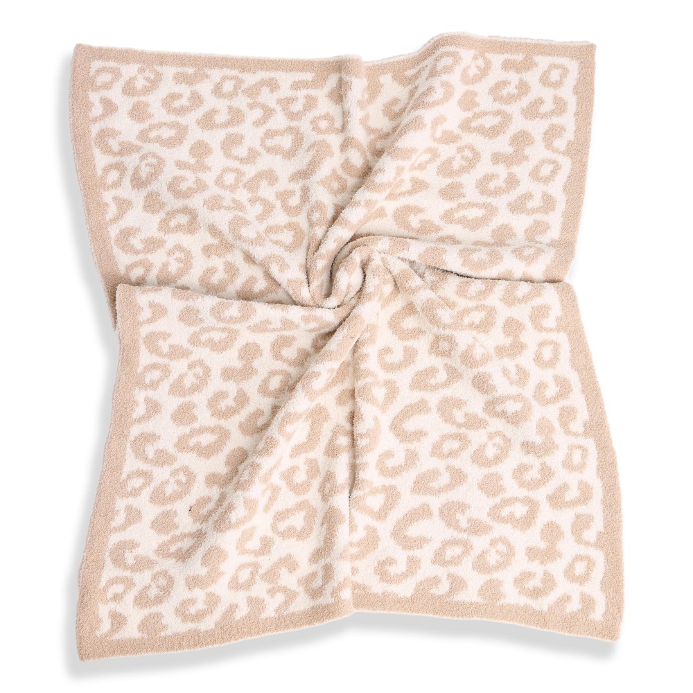 Beige Leopard Baby Blanket