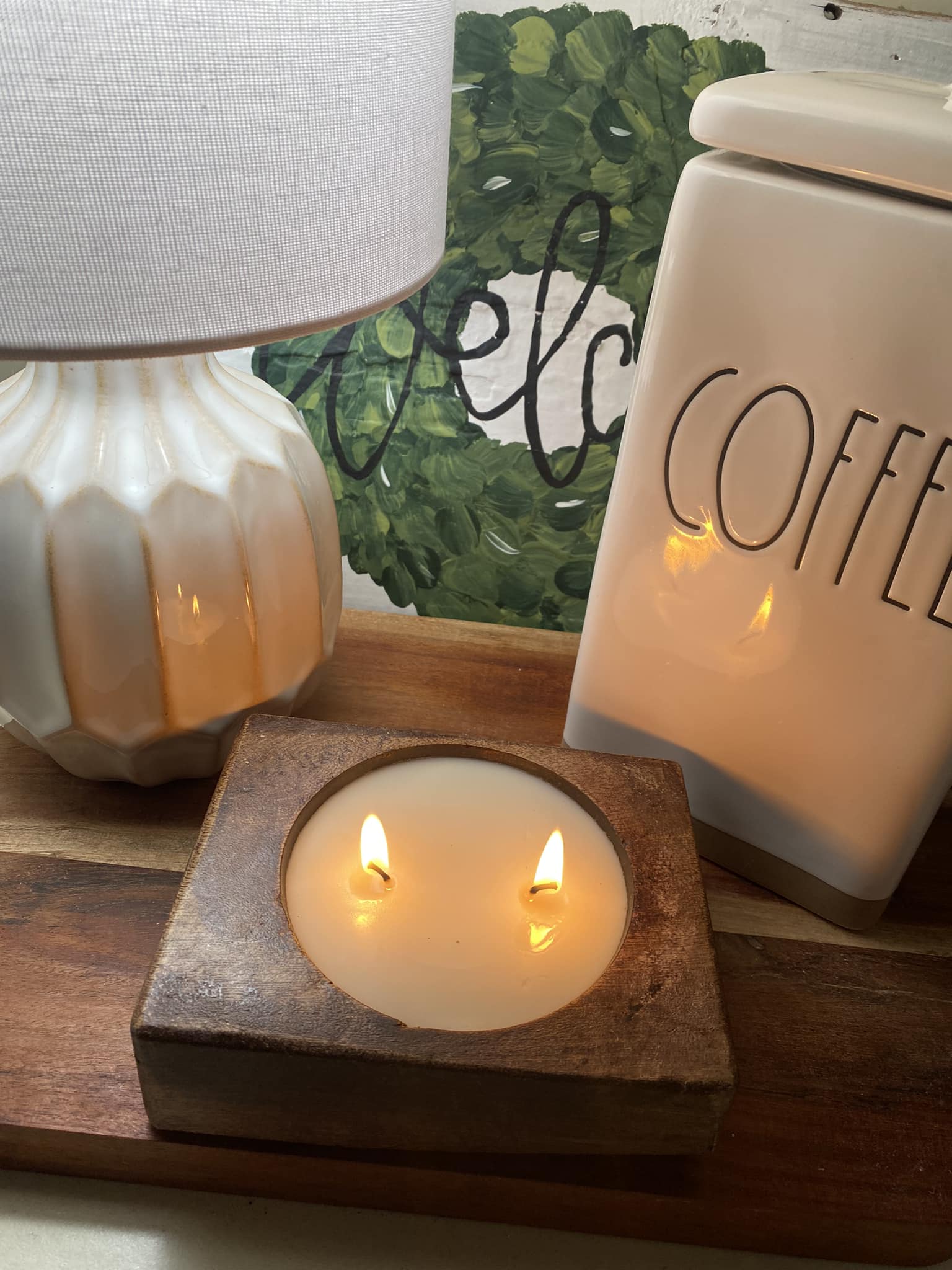 Wooden 2 Wick Soy Candle